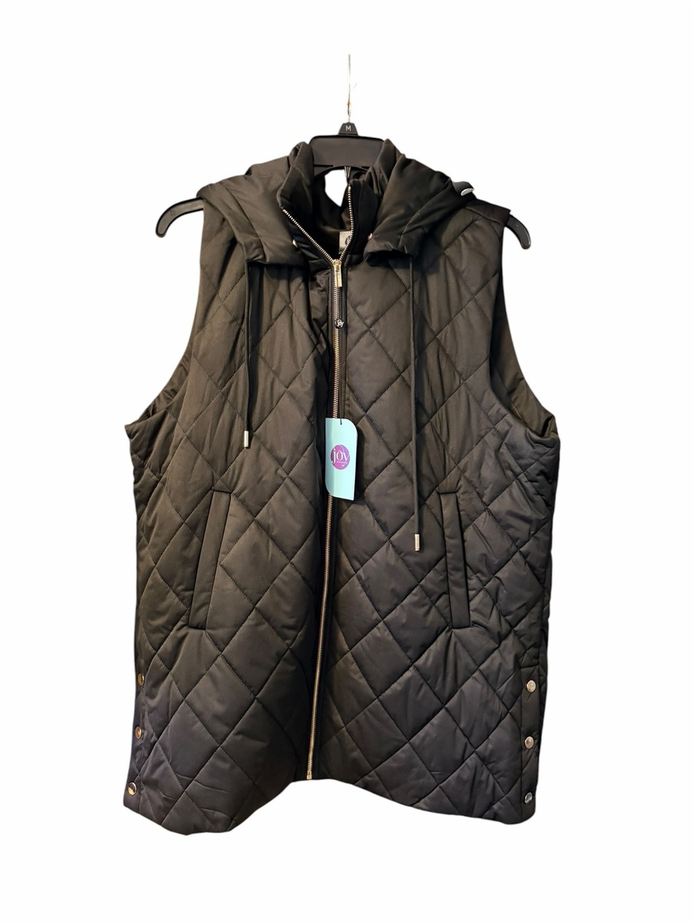 Joy Mangano Quilted Hooded Vest in Black